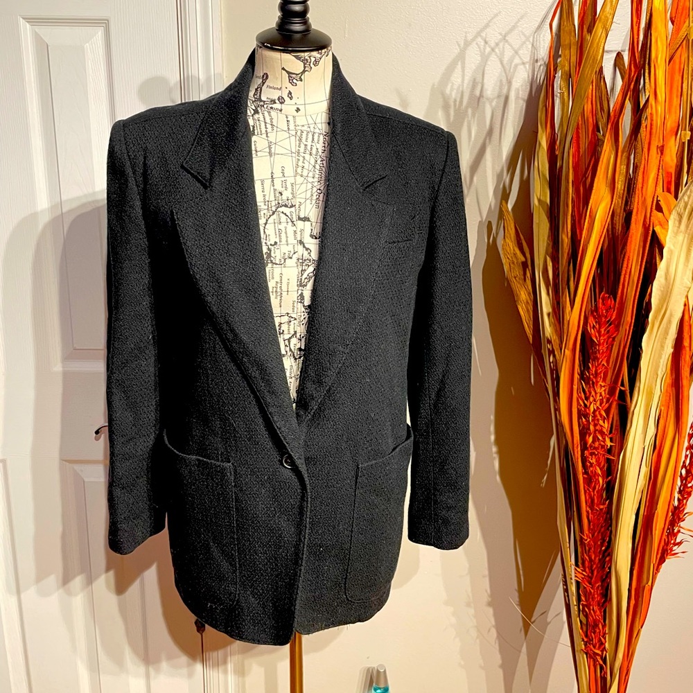 Nordstrom Vintage Wool Point of View 1-button tailored textured sz 4 minimalist